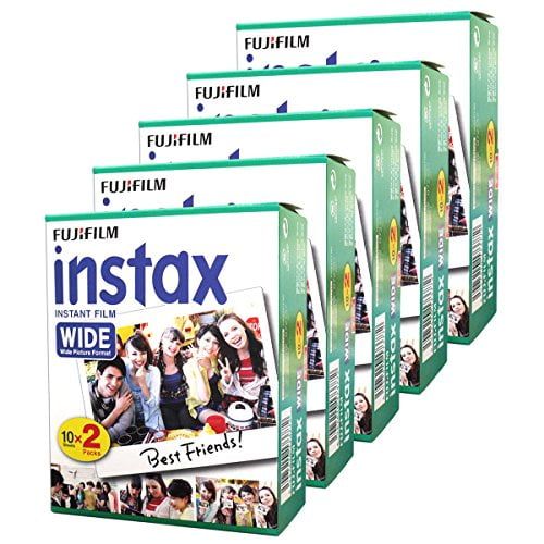 후지필름 Fujifilm Instax Wide Instant Films for Fuji Instax Wide 210 200 100 300, Pack of 5