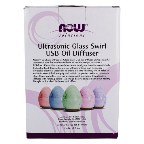  NOW Now Foods - Ultrasonic Glass Swirl USB Oil Diffuser