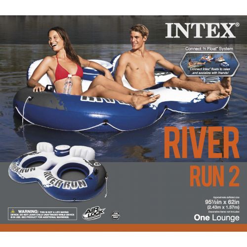 인텍스 Intex River Run II Inflatable 2 Person Float (2 Pack) + Single River Run Tube