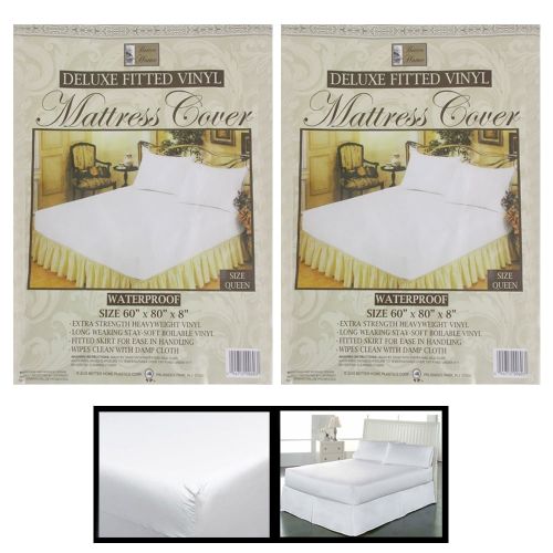  AllTopBargains 2 Premium Queen Size Mattress Soft Protect Waterproof Fitted Bed Cover Anti Dust