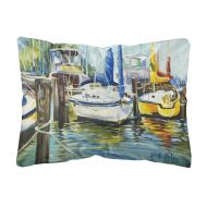 Carolines Treasures Yellow boat II Sailboat Canvas Fabric Decorative Pillow