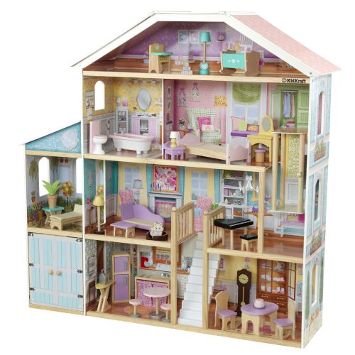 키드크래프트 KidKraft Grand View Mansion Dollhouse with EZ Kraft Assembly and 34 Accessories