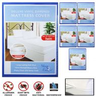 AllTopBargains 6X Twin Size Bed Mattress Cover Zipper Plastic Waterproof Bed Bug Protector Mite