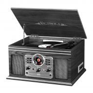 Victrola Nostalgic Classic Wood Record Player 6-IN-1 with Bluetooth and CD Player (VTA200B)