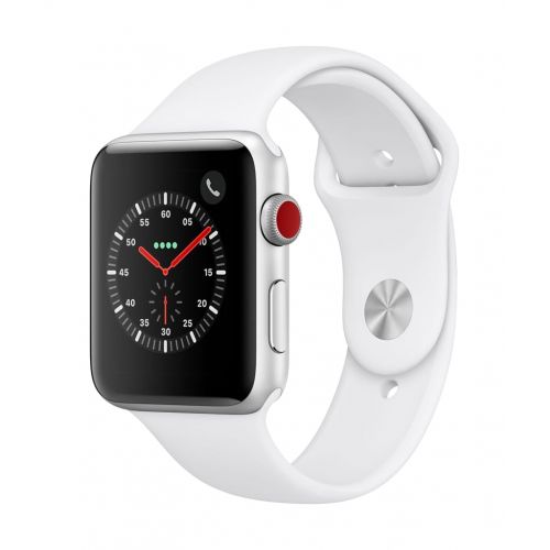 애플 Refurbished Apple Watch - Series 3 - 42mm - Sliver Aluminum Case - Seashell Sport Loop Band