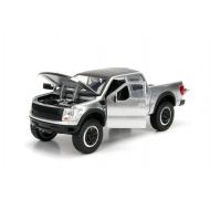 Jada Toys 1:24 Scale Just Trucks Die Cast 2011 Ford F-150 SVT Raptor Pickup Truck Silver with Matte Black Top and Extra Wheels