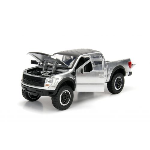 자다 Jada Toys 1:24 Scale Just Trucks Die Cast 2011 Ford F-150 SVT Raptor Pickup Truck Silver with Matte Black Top and Extra Wheels