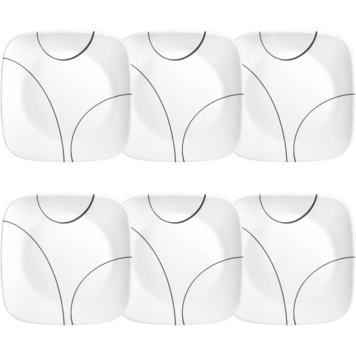  Corelle Square Simple Lines 9 Lunch Plate, Set of 6