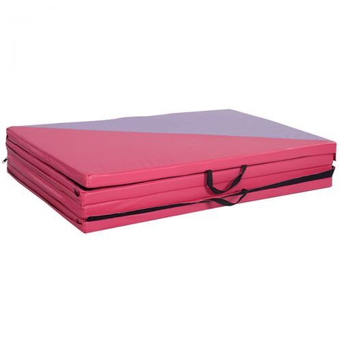 코스트웨이 Costway 4x10x2 Gymnastics Mat Thick Folding Panel Gym Home Exercise PinkPurple