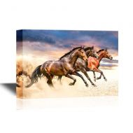 Wall26 wall26 Canvas Wall Art - Running Horses - Gallery Wrap Modern Home Decor | Ready to Hang - 16x24 inches