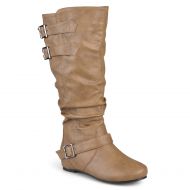 Brinley Co. Women Buckle Detail Wide Calf Boots