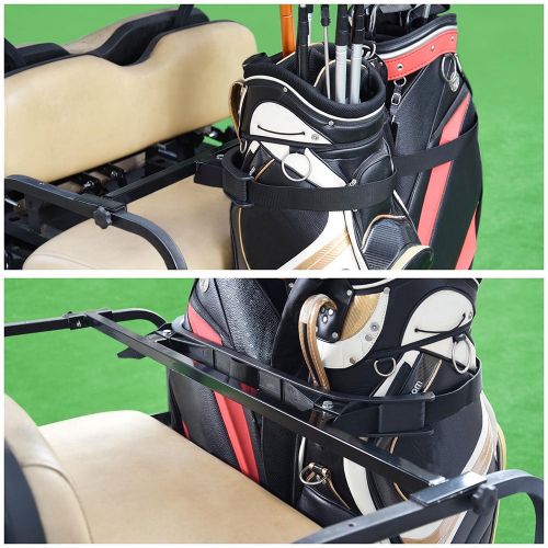  Yescom Universal Golf Bag Attachment Golf Bag Holder Bracket Rack for Golf Cart Rear Seat Black