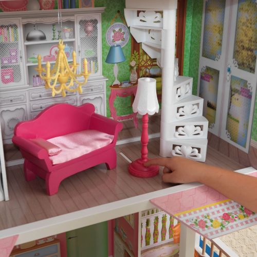 키드크래프트 KidKraft Sweet Savannah Wooden Pretend Play Dollhouse with Furniture (2 Pack)