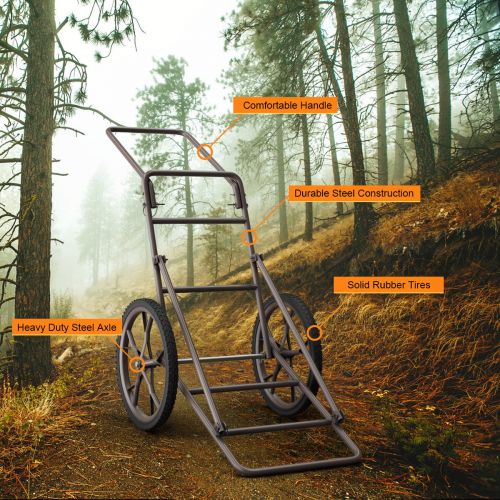 코스트웨이 Costway New Deer Cart Game Hauler Utility Gear Dolly Cart Hunting Accessories - 500 LB