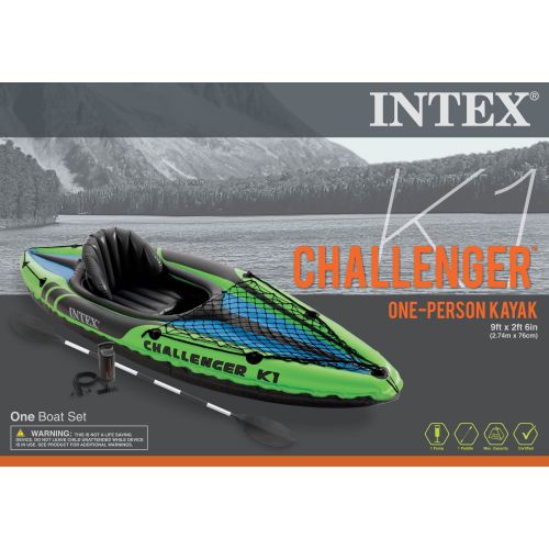 인텍스 Intex Challenger K1 Inflatable Kayak with Oar and Hand Pump