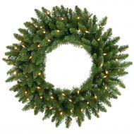 Vickerman 24 Pre-Lit Camdon Fir Artificial Christmas Wreath - Clear Dura-Lit Lights