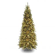 National Tree Pre-Lit 7-12 Tiffany Slim Fir Hinged Artificial Christmas Tree with 550 Clear Lights-UL