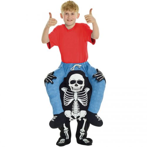 제네릭 Generic Skeleton Piggyback Boys Child Halloween Costume, One Size