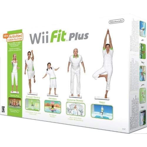 닌텐도 Refurbished Nintendo Wii Black System Wii Fit Plus Balance Board Mat Bundle
