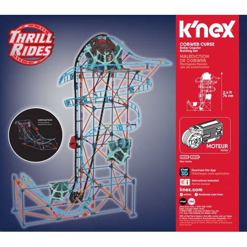 케이넥스 KNEX Thrill Rides  Cobweb Curse Roller Coaster Building Set  473 Pieces  Ages 9+ Construction Educational Toy