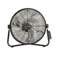 Lasko 20 3-Speed Pivoting High Velocity Industrial Utility Metal Floor Fan with Wall Mount Option and Remote Control, Model H20685, Black
