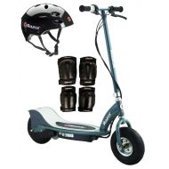 Razor E300 Electric 24V Motorized Scooter (Grey) w Helmet, Elbow and Knee Pads