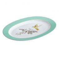 BonJour Dinnerware Fruitful Nectar Porcelain 10-Inch by 14-Inch Oval Platter