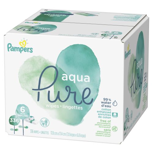  Pampers Aqua Pure Sensitive Baby Wipes 6X Pop-Top 336 Count