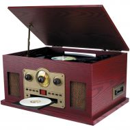 Sylvania SYLVANIA SRCD838 Nostalgia 5-in-1 TurntableCDRadioCassette Player with Auxiliary Input