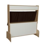 Wood Designs Deluxe Puppet Theater with Markerboard & Brown Curtains