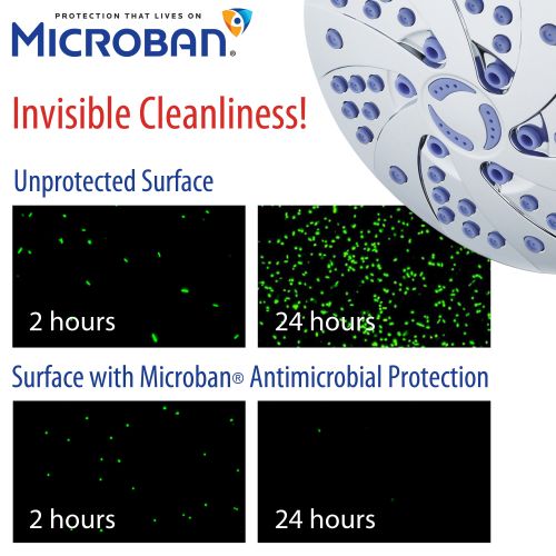  AquaDance Microban AntimicrobialAnti-Clog High-Pressure 6 Rainfall Heads Combo