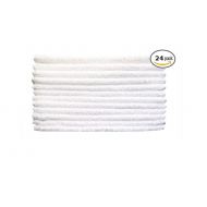 Linteum Textile Supply 13x13 in. Soft Cotton Premium Washcloths & Face Towels 24-Pack - White