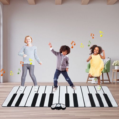  Gymax 24 Key Gigantic Piano Keyboard Dance Playmat w/ 9 Instrument Settings&MP3 Cable