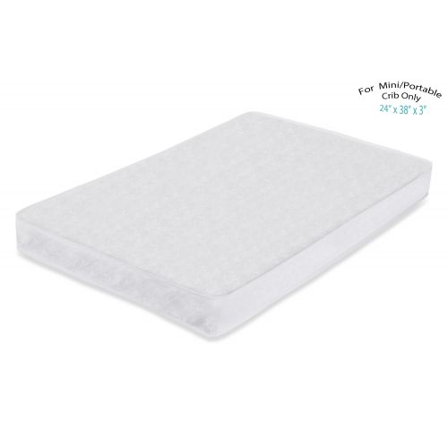  L.A. Baby LA Baby 3” Waterproof MiniPortable Crib Mattress Pad with Embossed Cover  Non Full Size