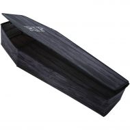 Generic Coffin with Lid Wooden Look Halloween Decoration