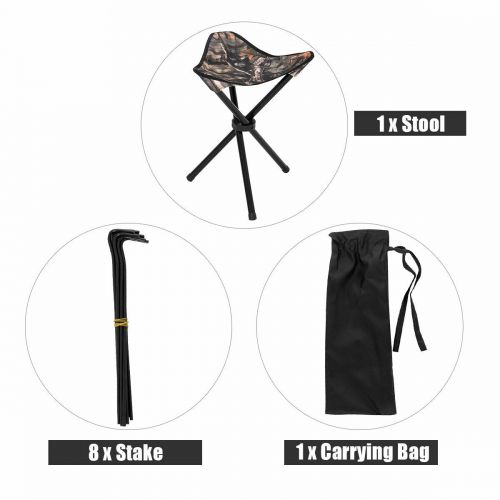 코스트웨이 Costway Goplus Portable 2 Person Pop Up Ground Hunting Blind Stool Set Camo Mesh Waterproof