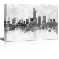 Wall26 wall26 Black and White New York City Statue of Liberty with Watercolor Splotches - Canvas Art Home Decor - 16x24 inches