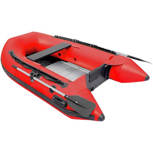 ALEKO Inflatable Boat - 3 Person - Aluminum Floor- 8.4 Feet - Red