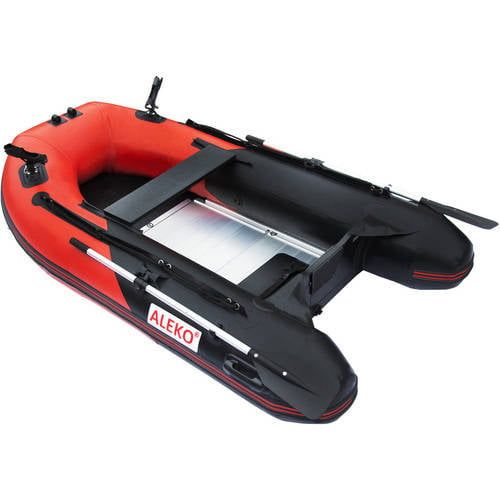  ALEKO PRO Fishing Inflatable Boat with Aluminum Floor - Front Board Holders - 8.4 ft - Dark Green