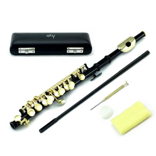  SKY Sky(Paititi) Band Approved Black Laquer with Gold KeysPiccolo Key of C with Hard Case, Cloth, Cleaning Rod, Joint Greasae and Screw Driver