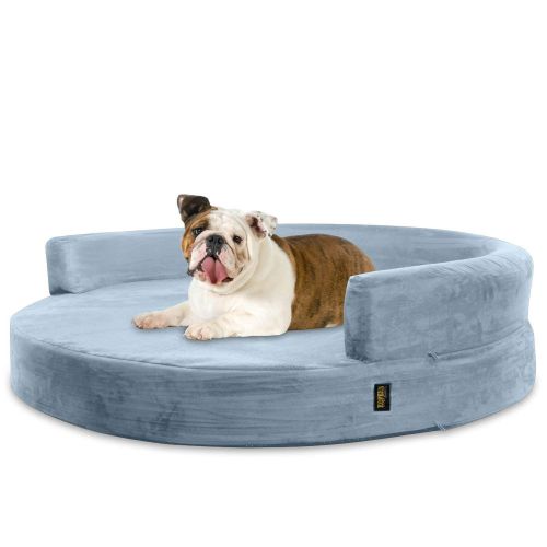 KOPEKS Deluxe Orthopedic Memory Foam ROUND Sofa Lounge Dog Bed - Large - Grey