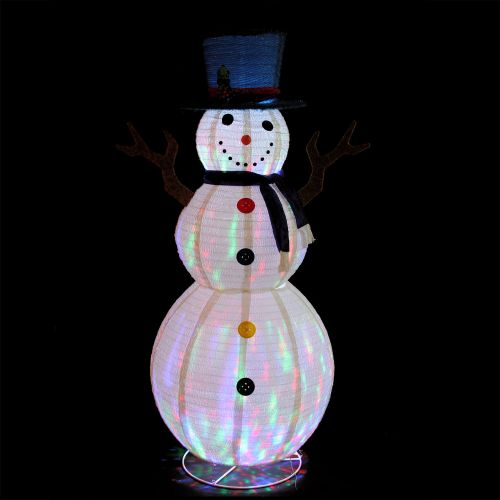  Northlight 72 Pre-Lit LED Multi-Color Embossed Snowman with Top Hat Christmas Outdoor Decoration