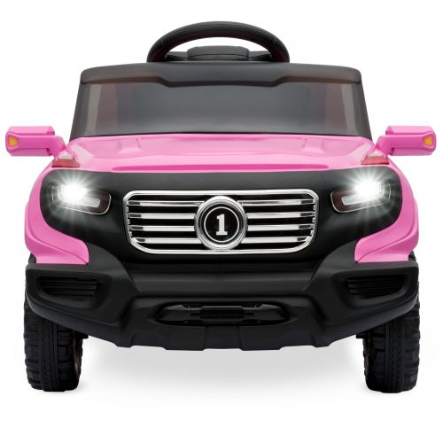  Best Choice Products 6V Kids Ride-On Car Truck w Parent Control, 3 Speeds, LED Headlights, MP3 Player, Horn - Pink