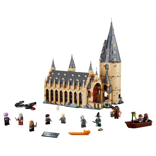  LEGO Harry Potter Hogwarts Great Hall 75954 Building Kit and Magic Castle Toy, Fantasy Creatures, Hermione Granger, Draco Malfoy and Hagrid (878 Piece)