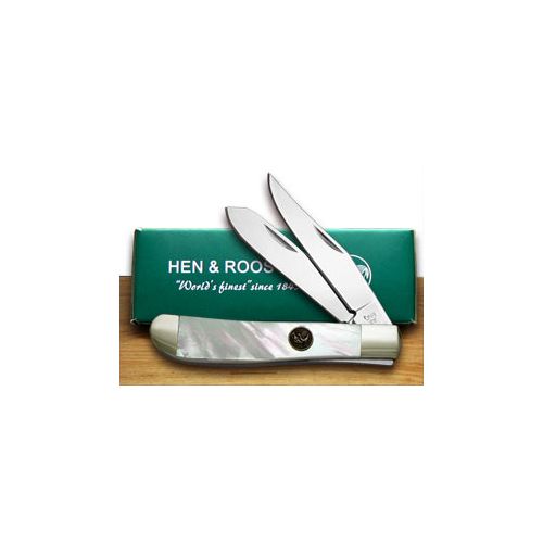  Hen & Rooster 2-Blade Slimline Trapper with Mother of Pearl Handle Multi-Colored