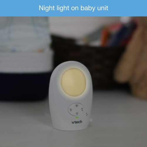 브이텍 VTech DM1211-2 Enhanced Range Digital Audio Baby Monitor with Night Light, 2 Parent Units, Silver and White