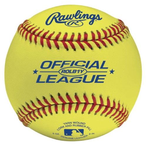 롤링스 Rawlings ROLB1Y Official League Competition Grade CorkRubber Center Yellow Baseballs