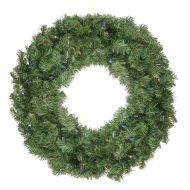 Northlight 24 Prelit LED Battery Operated Canadian Pine Artificial Christmas Wreath - Multi Lights