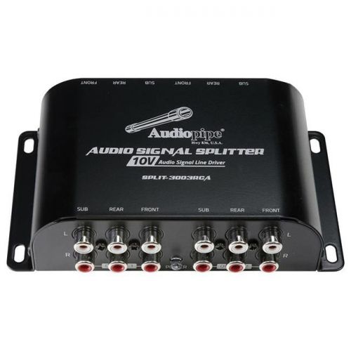  Audiopipe SPLIT3003RCA Multi-audio Amplifier 3 Rca Outputs Wbulit In 10v Line Driver