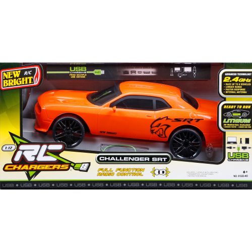  New Bright 1:12 RC Full-Function Chargers, Challenger SRT, Orange